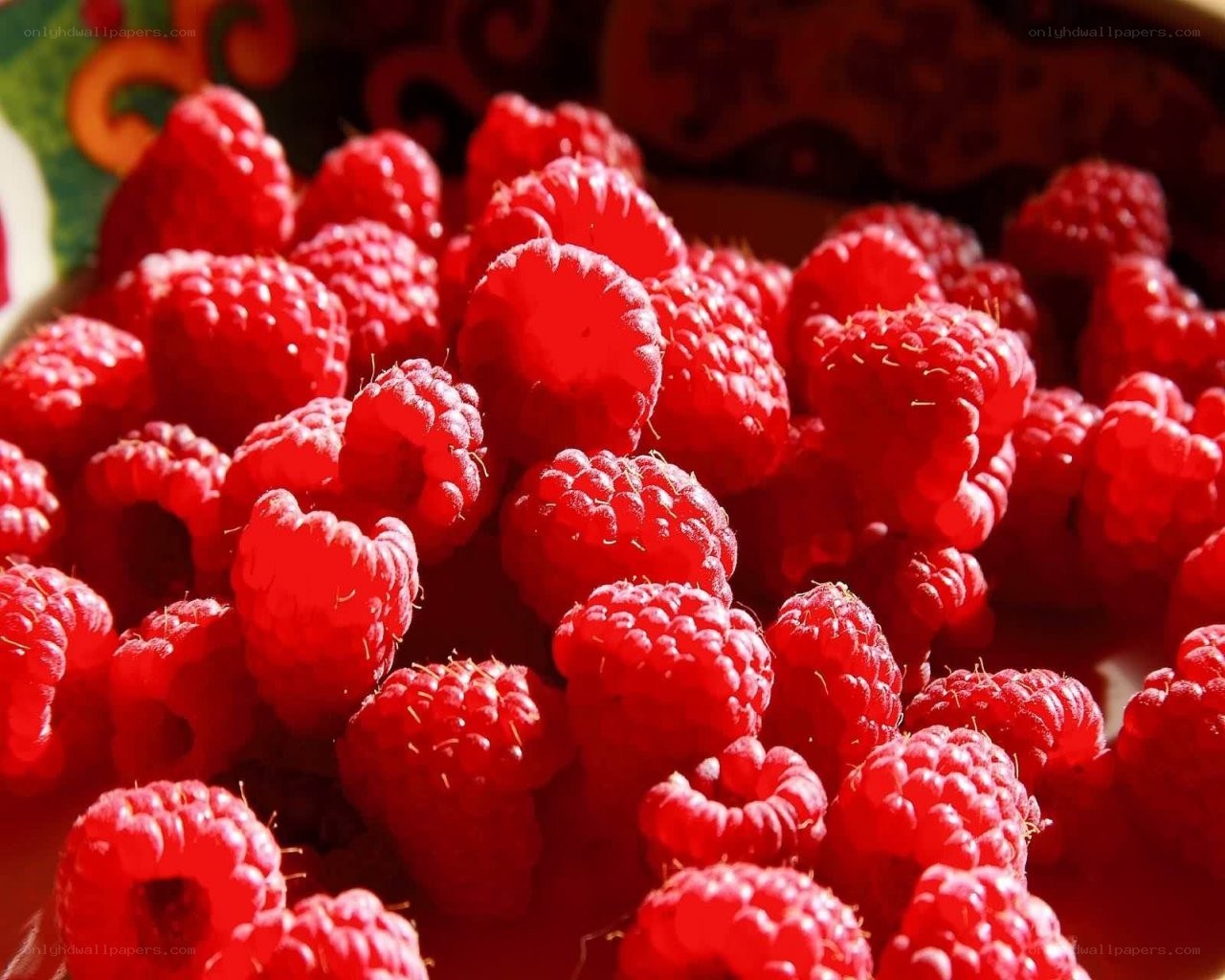Fresh red raspberries