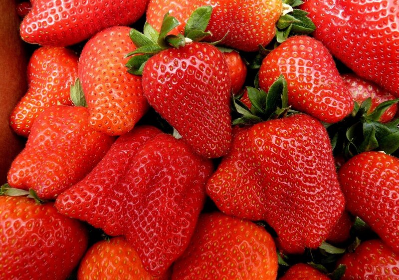 Fresh red strawberries