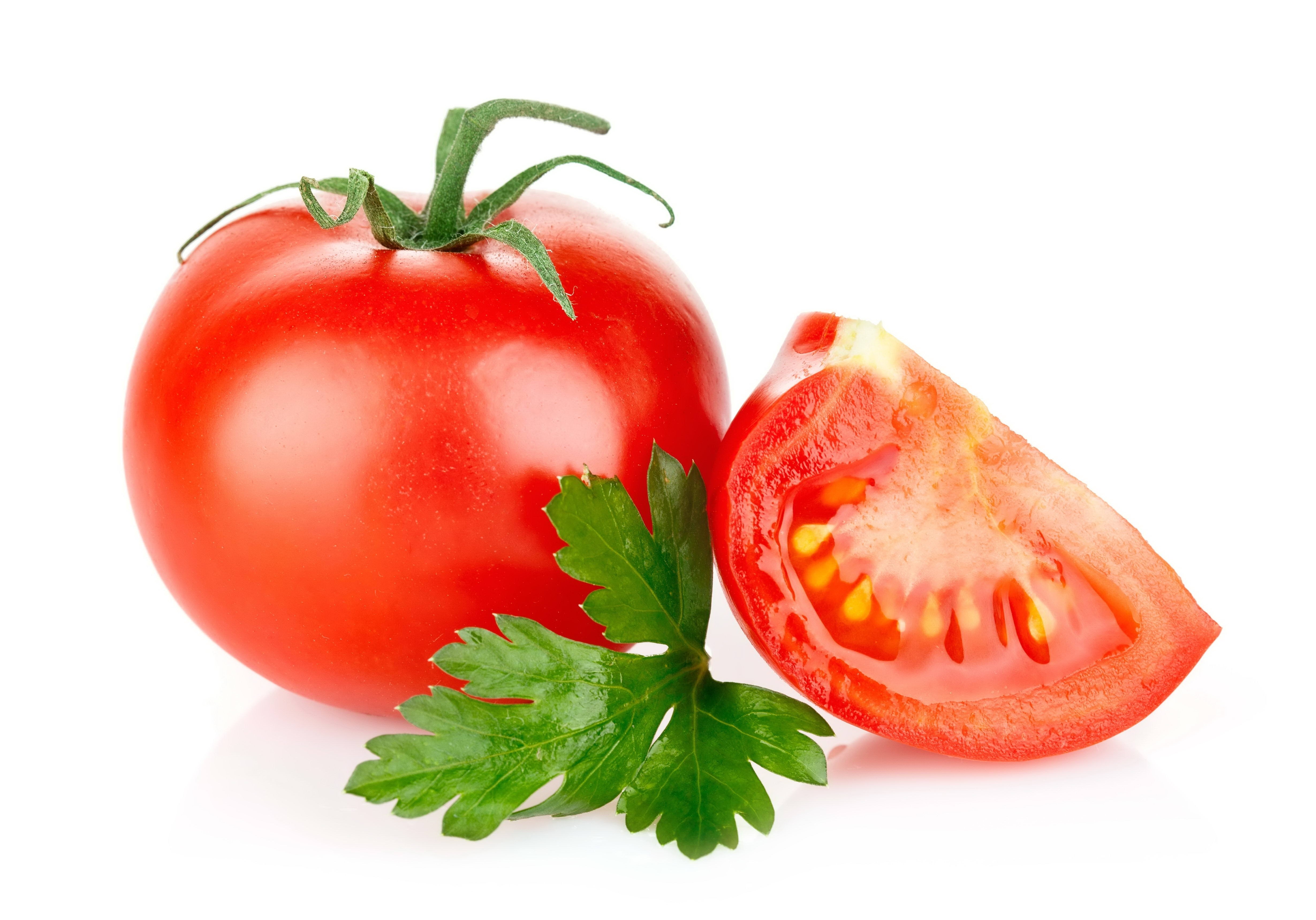 Fresh red tomato with parsley