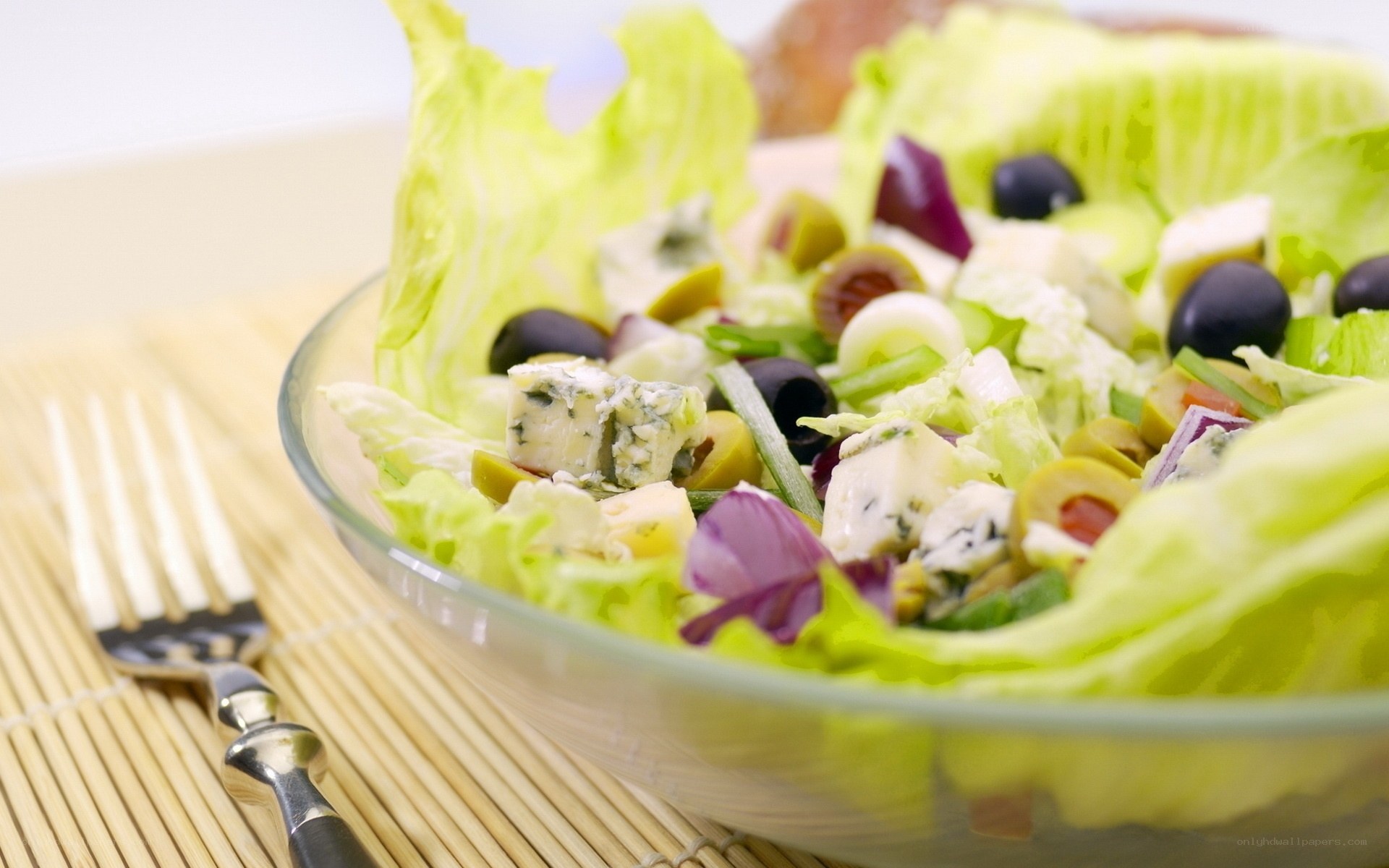 fresh salad with blue cheese