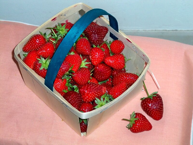 Fresh strawberries in a basket