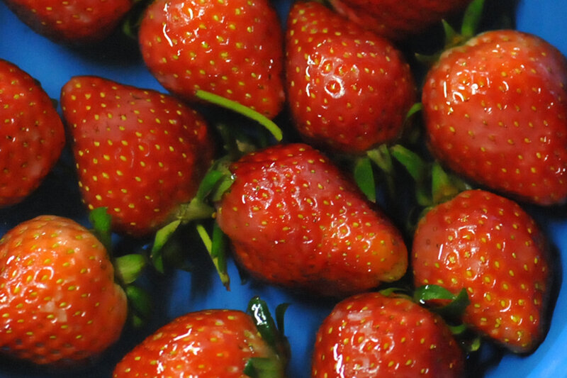 fresh strawberries in a bowl