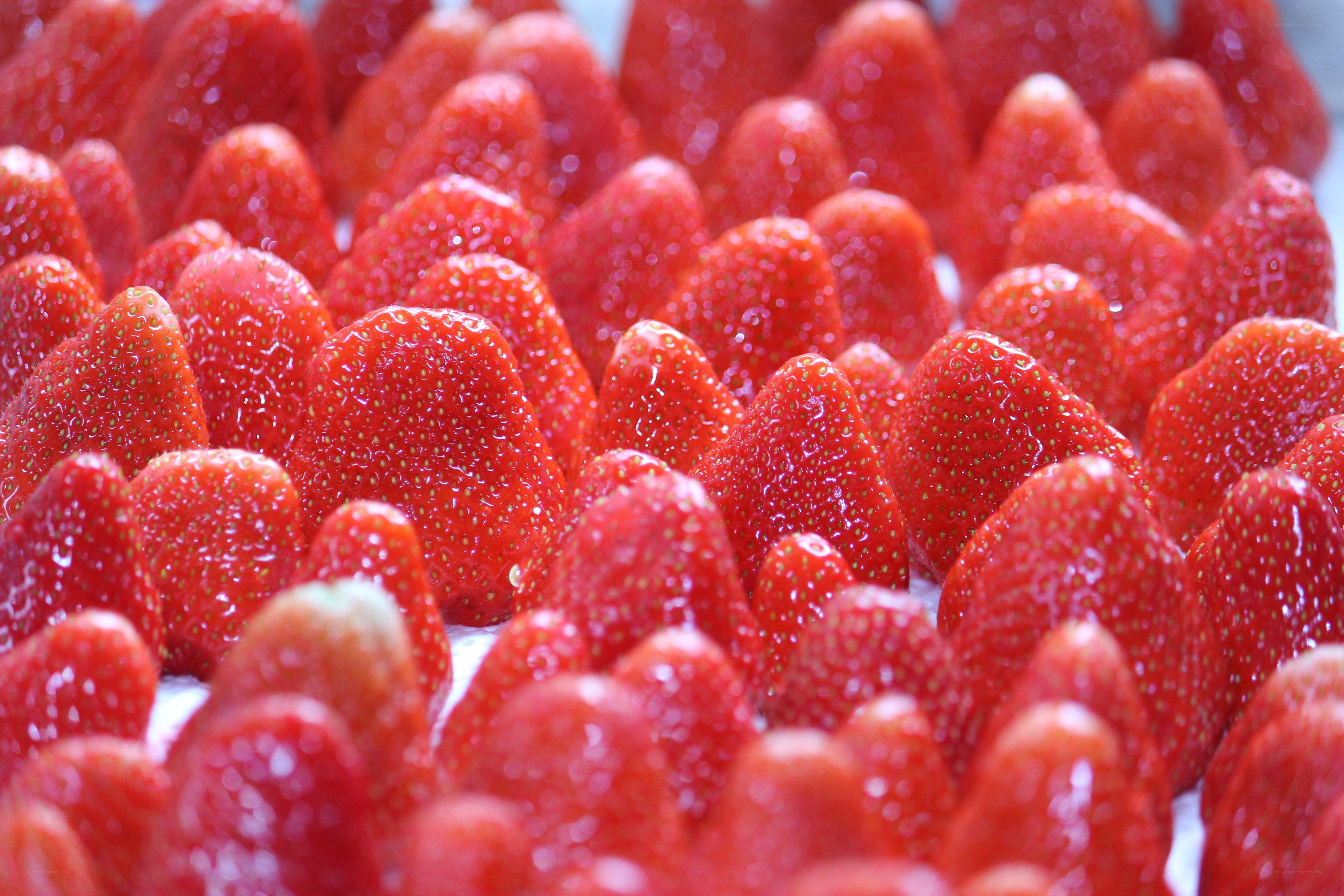 Fresh strawberries in a display