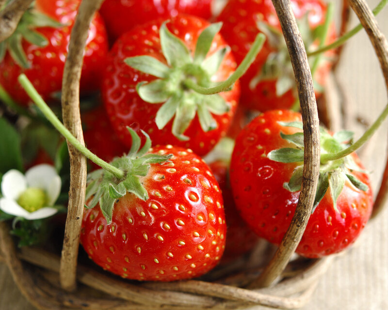 Fresh Strawberries in Basket