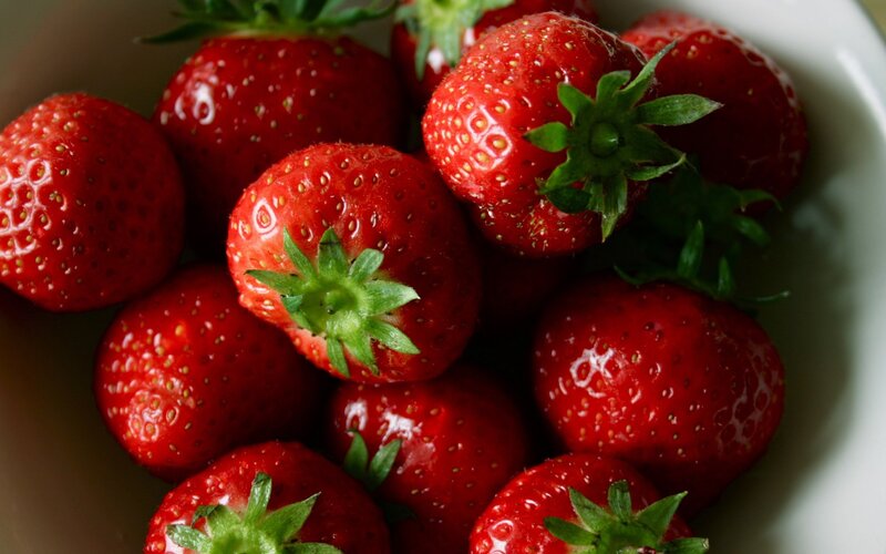 Fresh Strawberries in Bowl