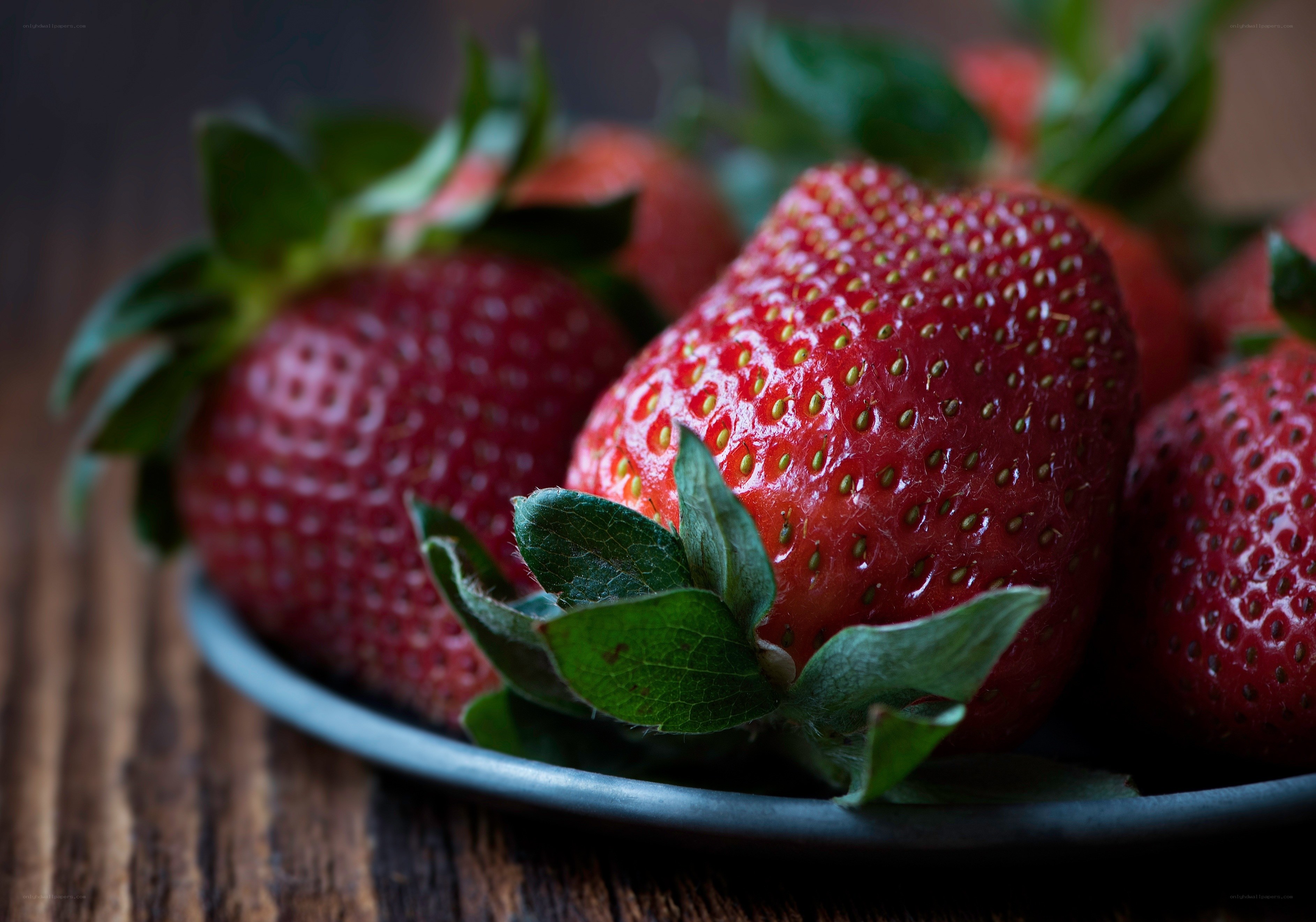 Fresh strawberries on a plate