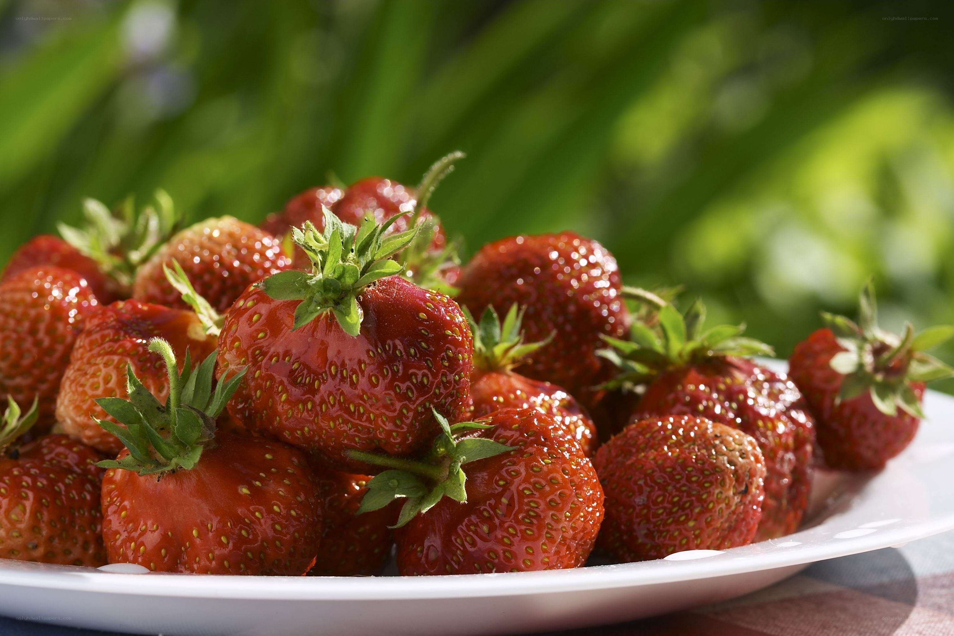 Fresh strawberries on a plate