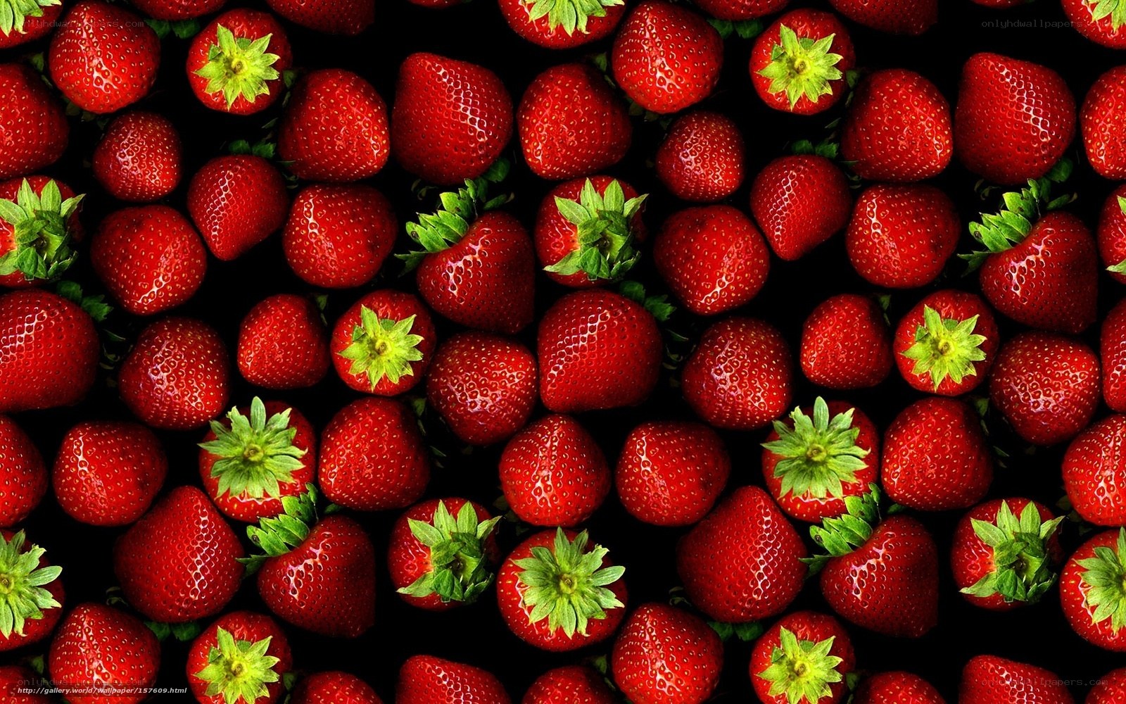 Fresh strawberries on black