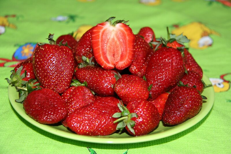 Fresh Strawberries on Plate