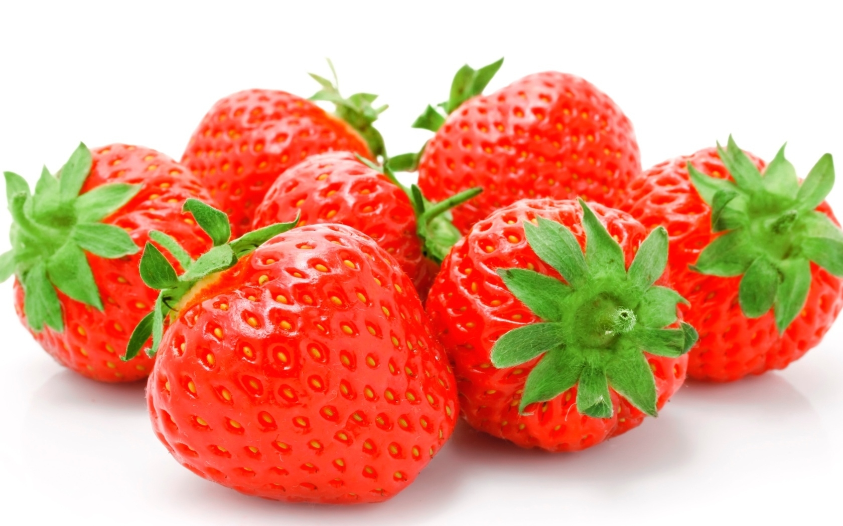 Fresh strawberries on white background