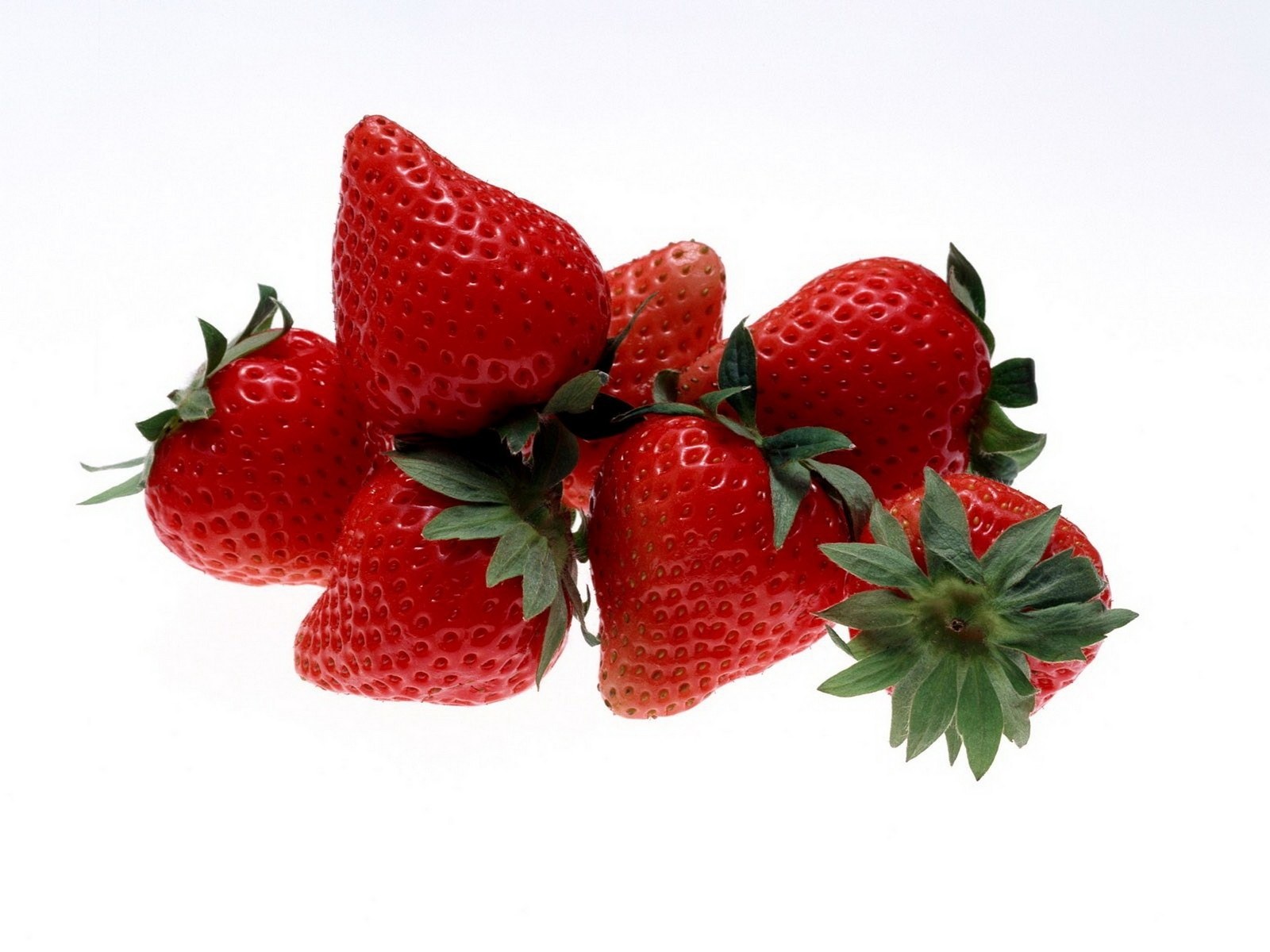 Fresh strawberries on white