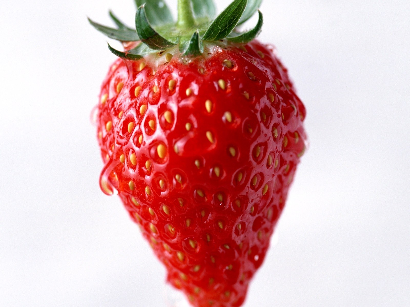 fresh strawberry with water droplets