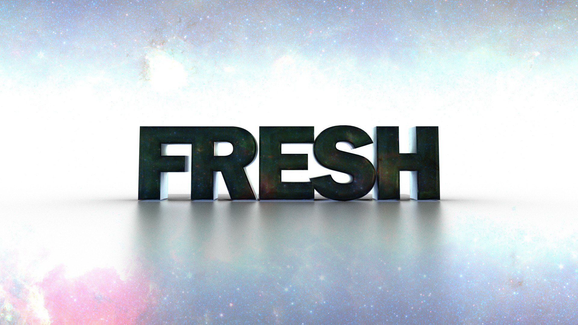 FRESH text on cosmic background