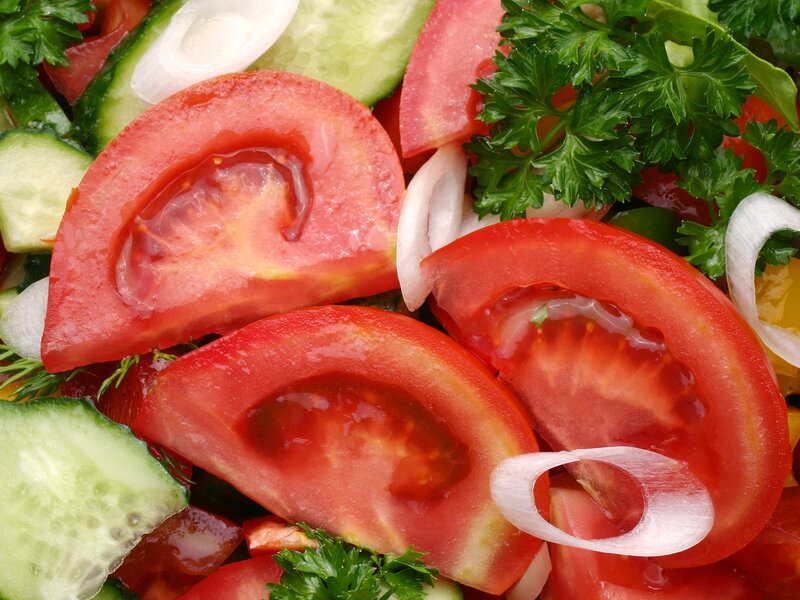Fresh tomato and cucumber salad