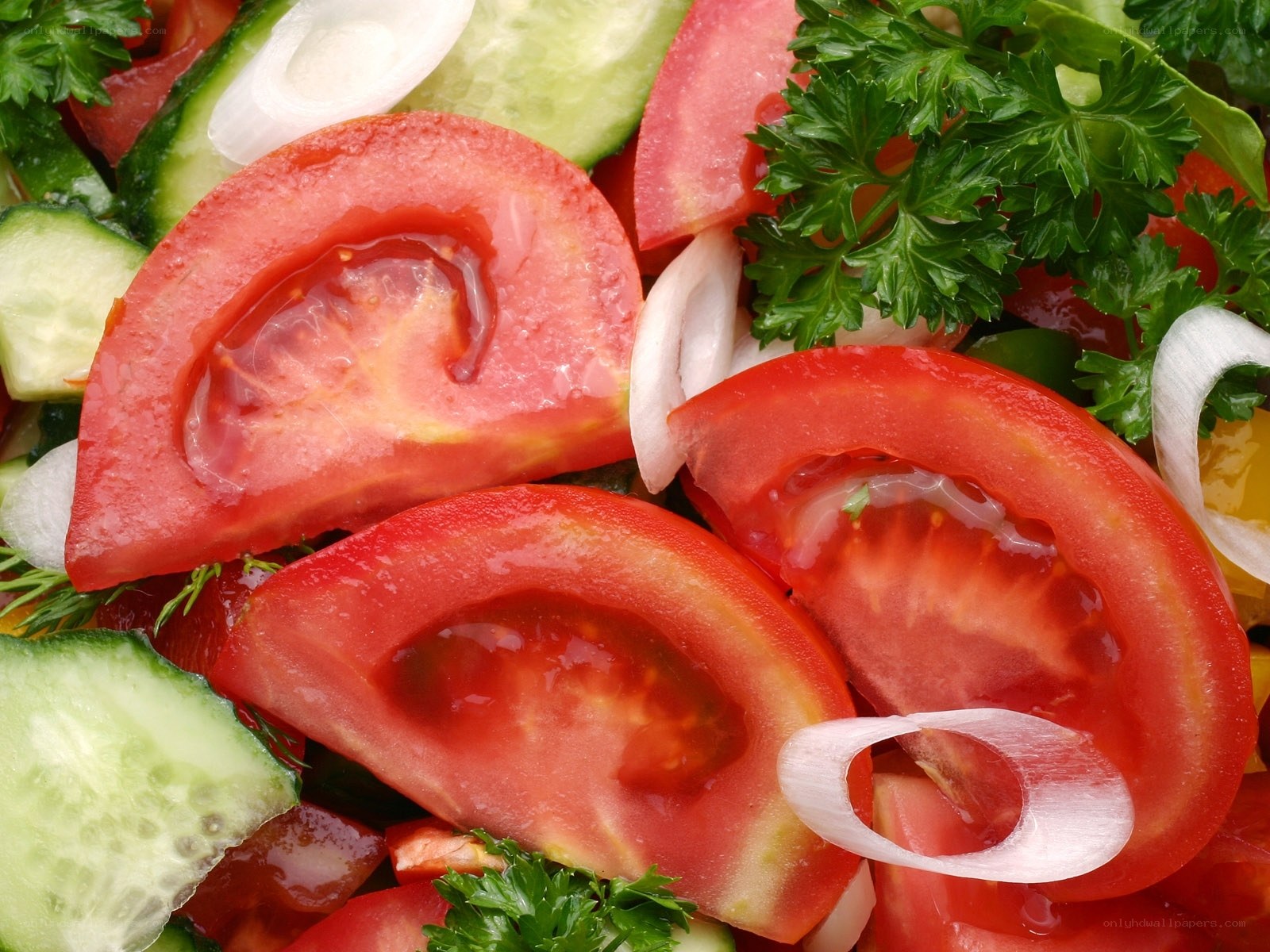 Fresh tomato and cucumber salad