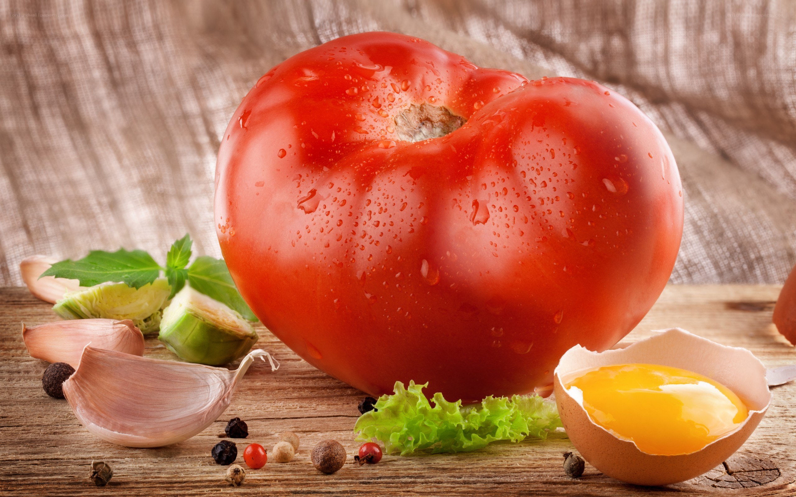 Fresh tomato with ingredients