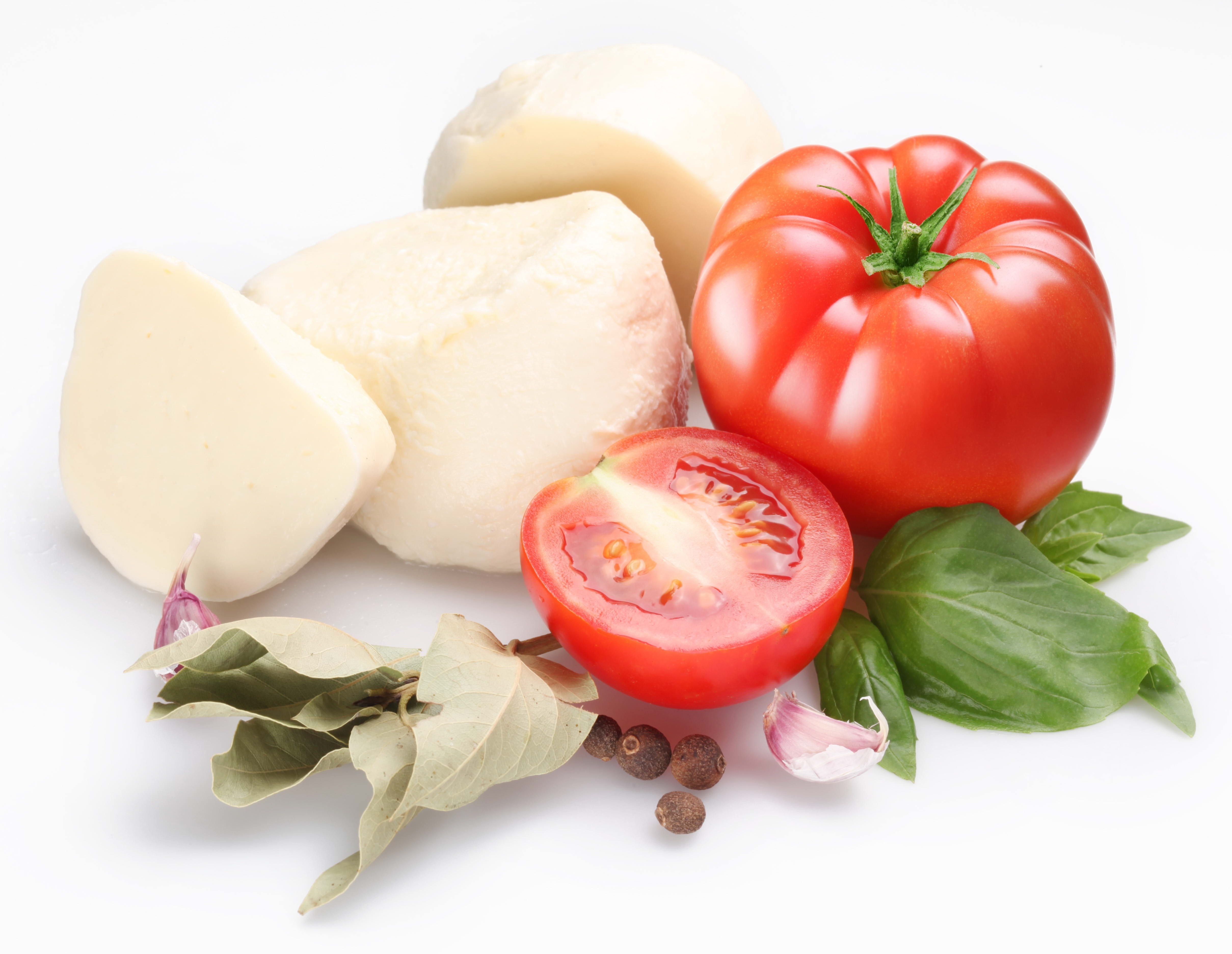 Fresh tomatoes and cheese ingredients
