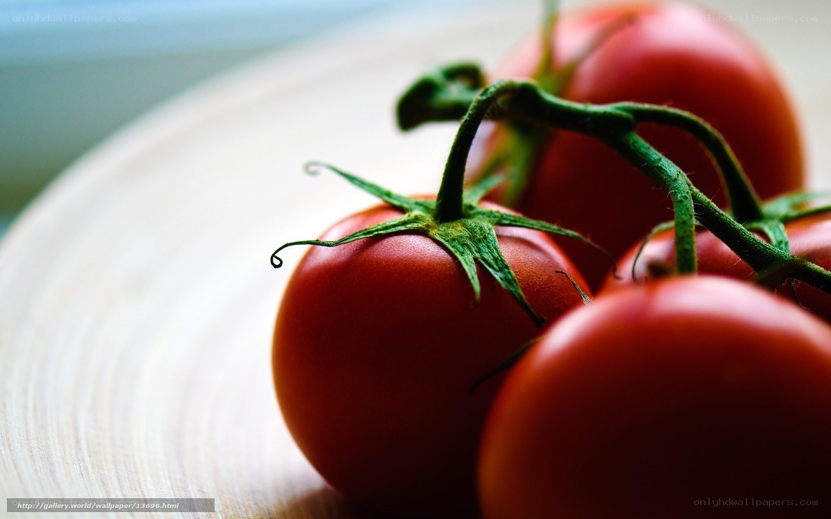 Fresh tomatoes on a wooden surface