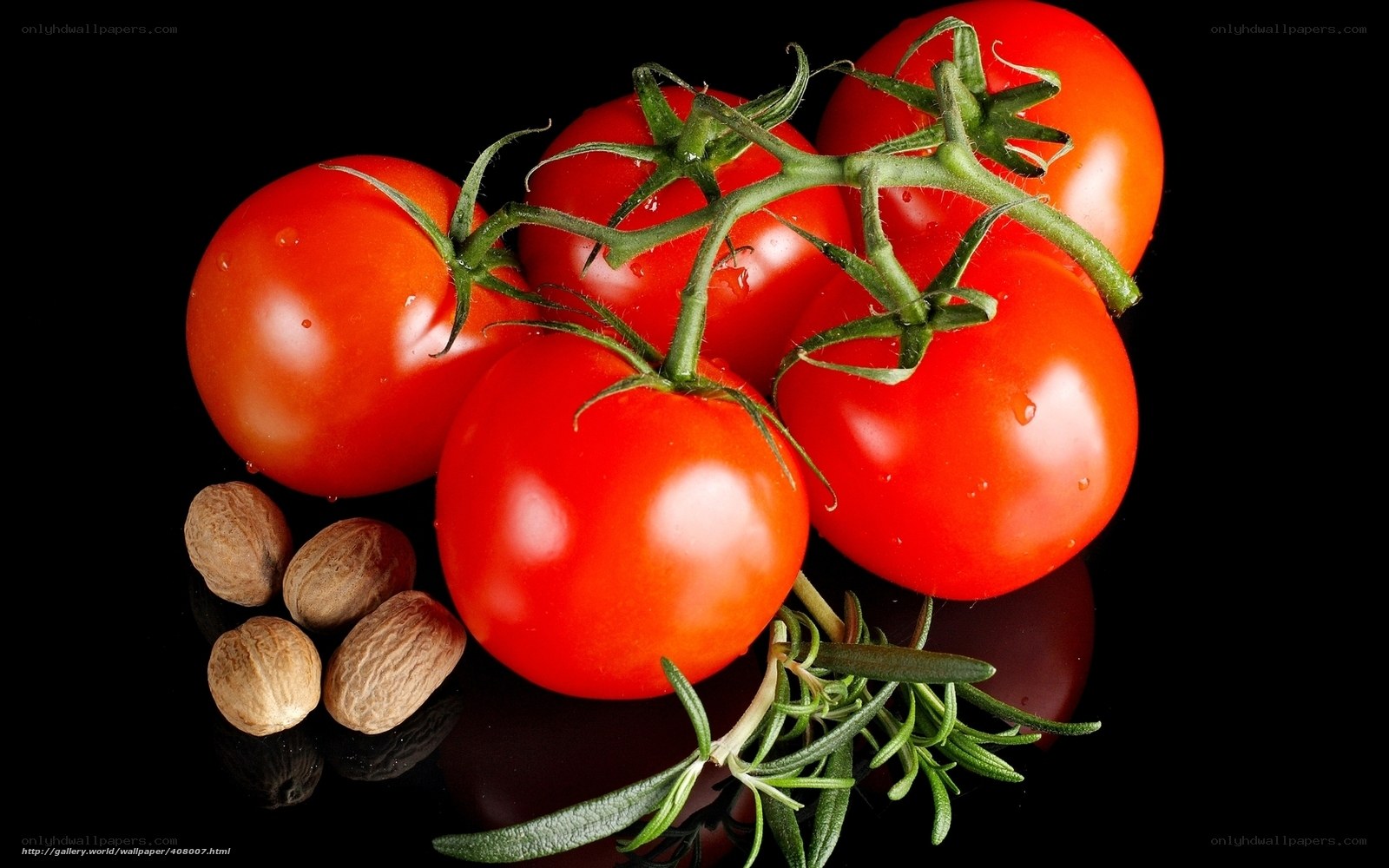 Fresh tomatoes with herbs and nuts
