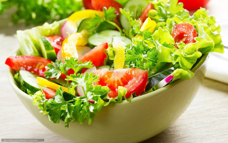Fresh Vegetable Salad — Green, Photograph, Lettuce