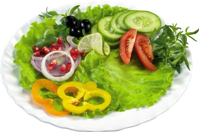 fresh vegetable salad plate
