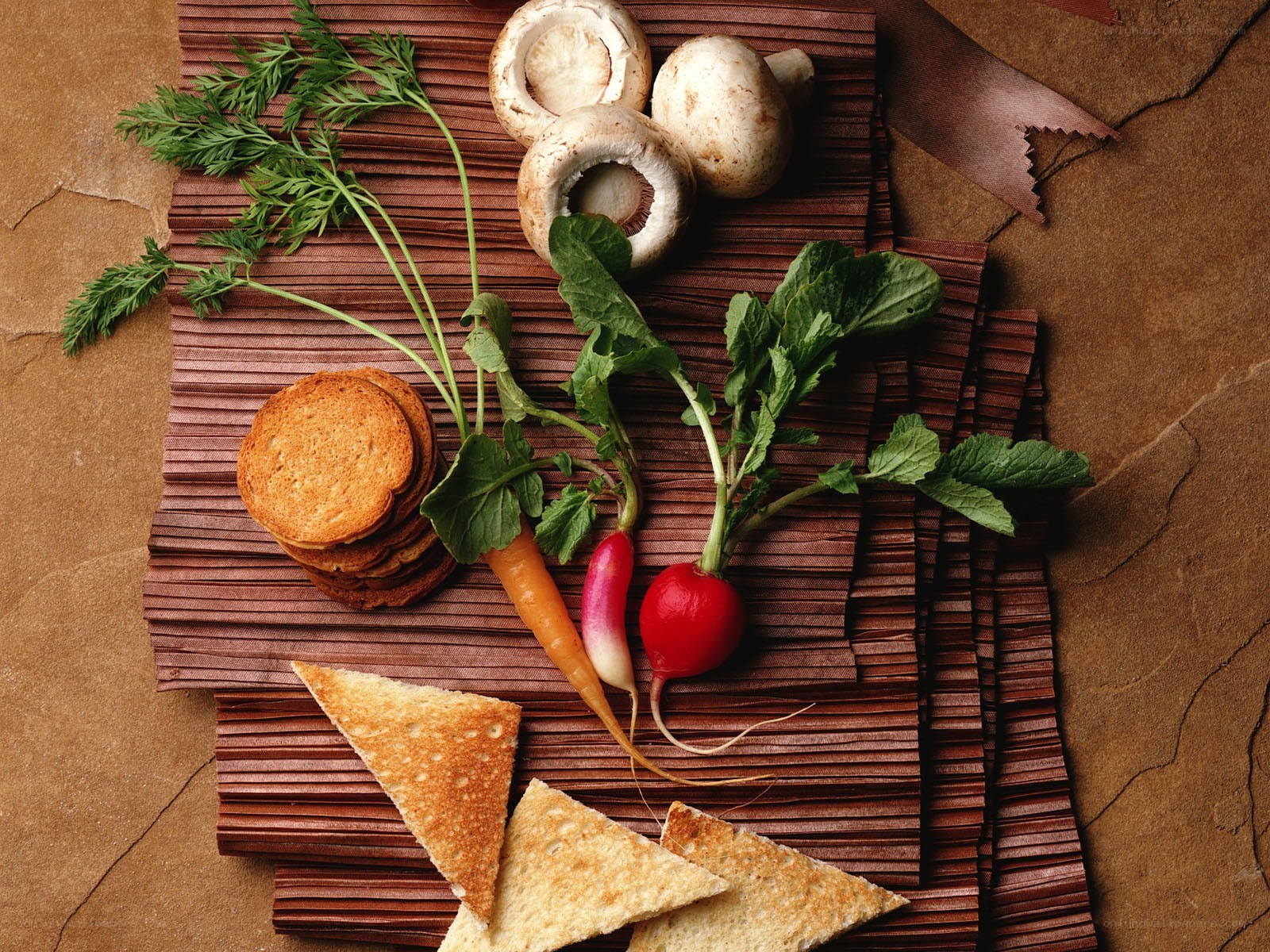 Fresh vegetables and crackers