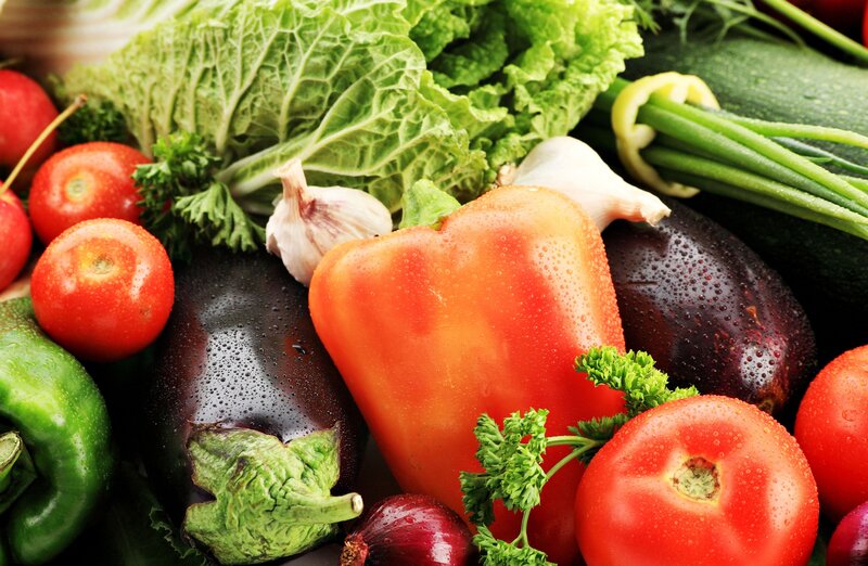 Fresh vegetables and herbs