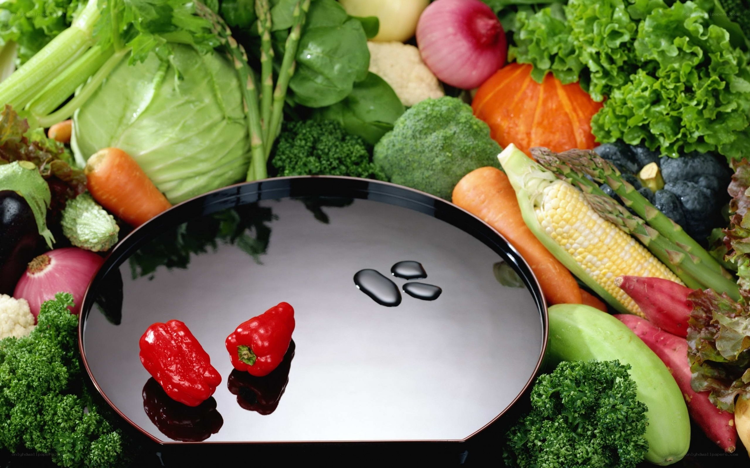 Fresh vegetables and oil