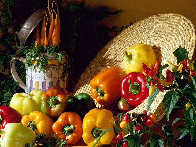 Fresh vegetables and peppers
