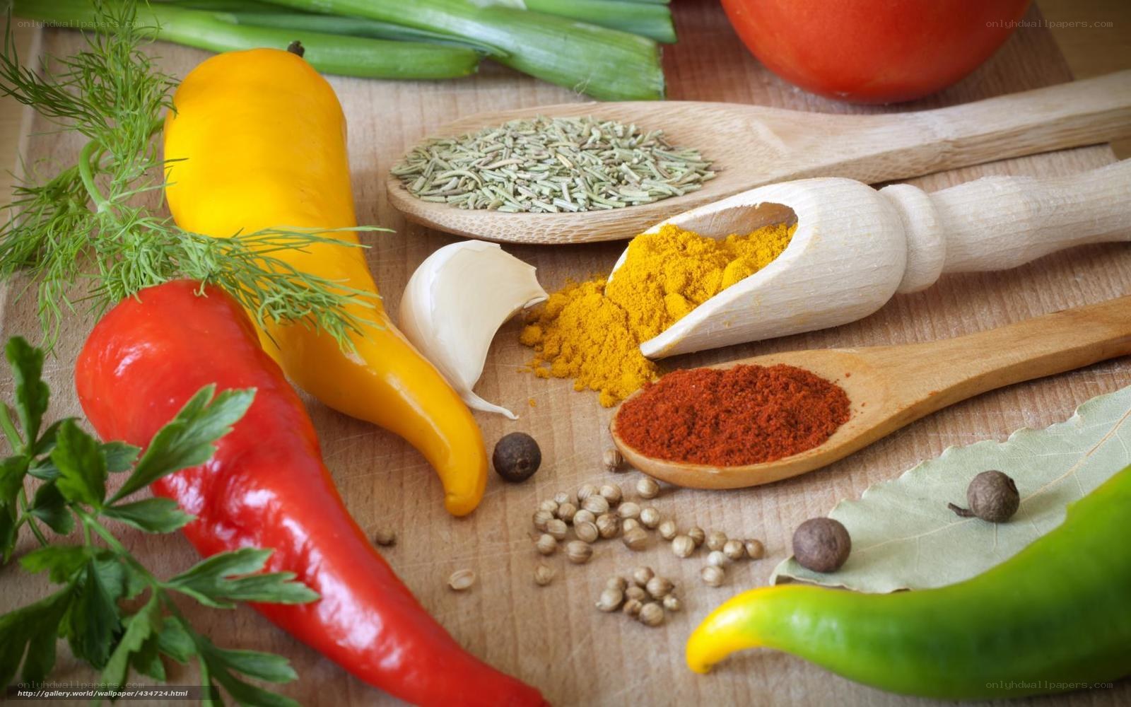 Fresh vegetables and spices