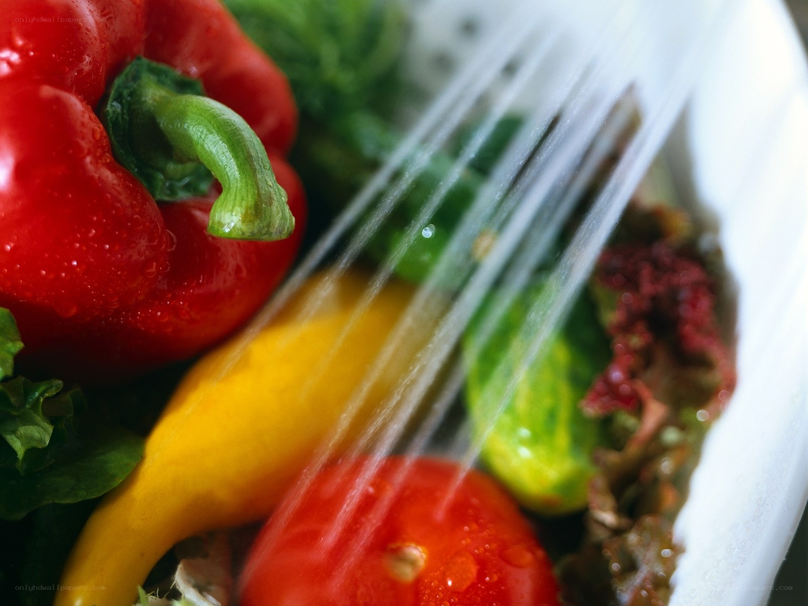 Fresh vegetables being washed