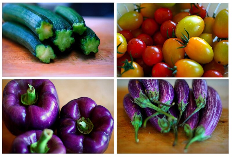 Fresh vegetables collage