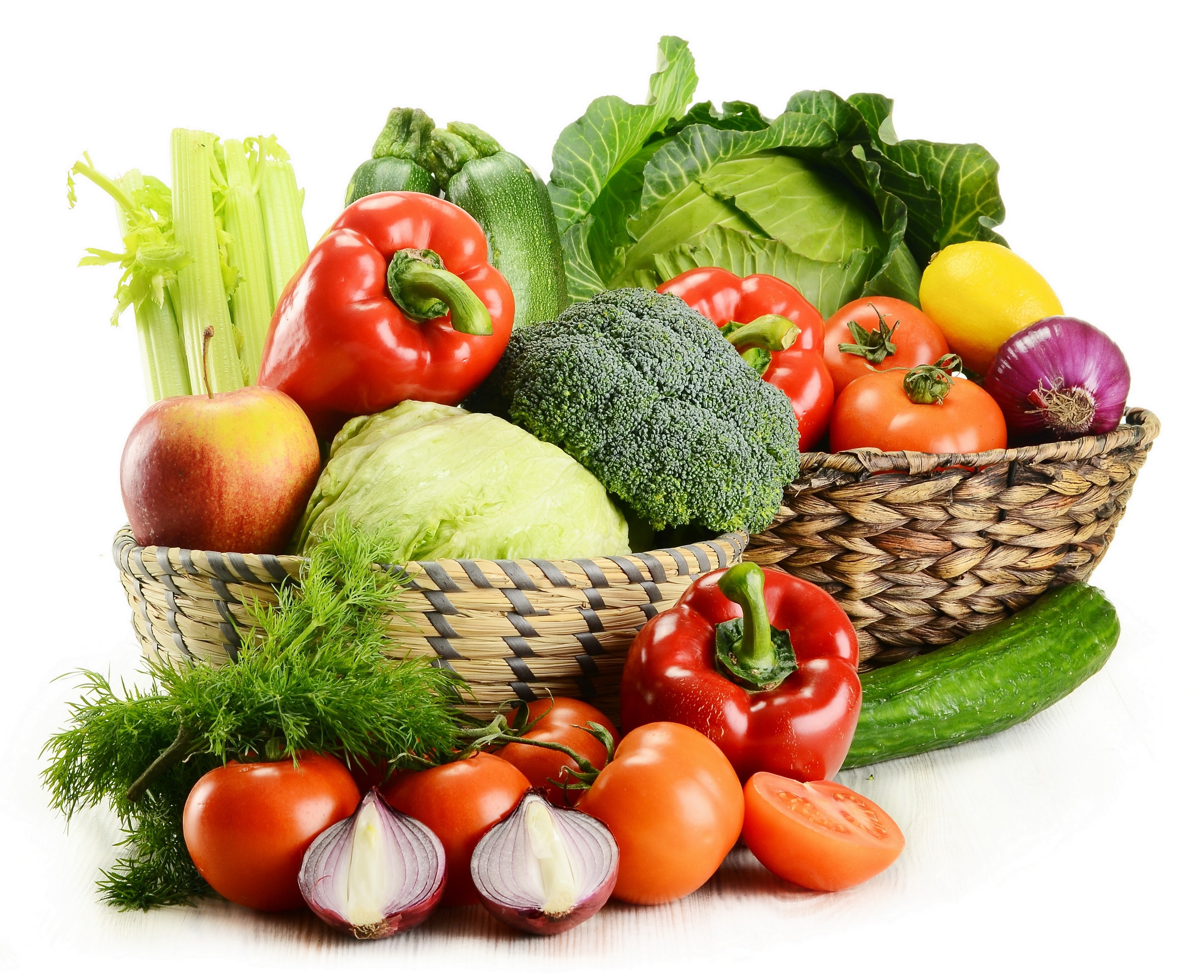 Fresh vegetables in a basket