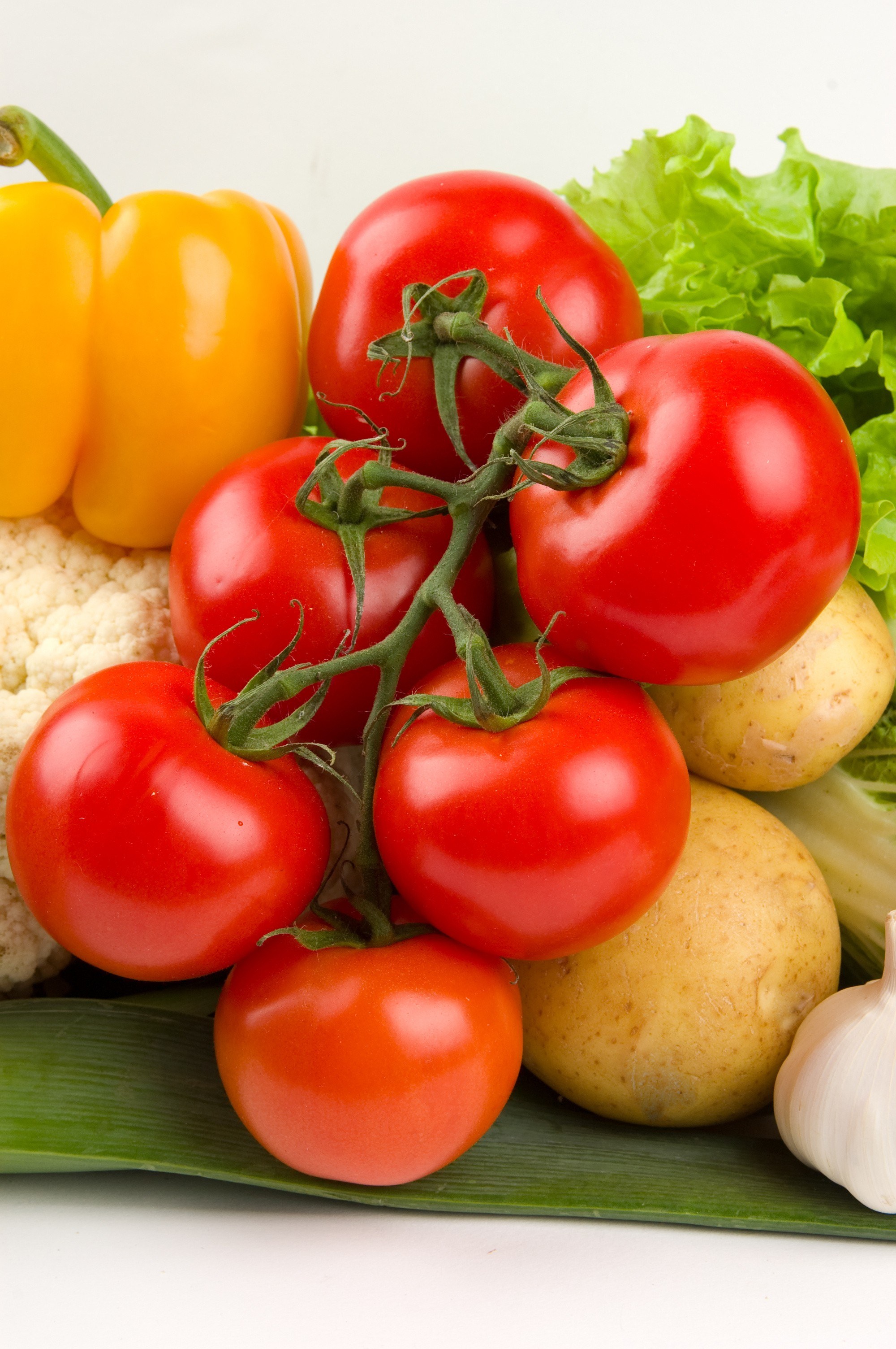 Fresh vegetables on a leaf
