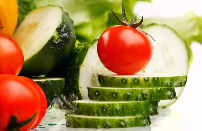Fresh vegetables on display