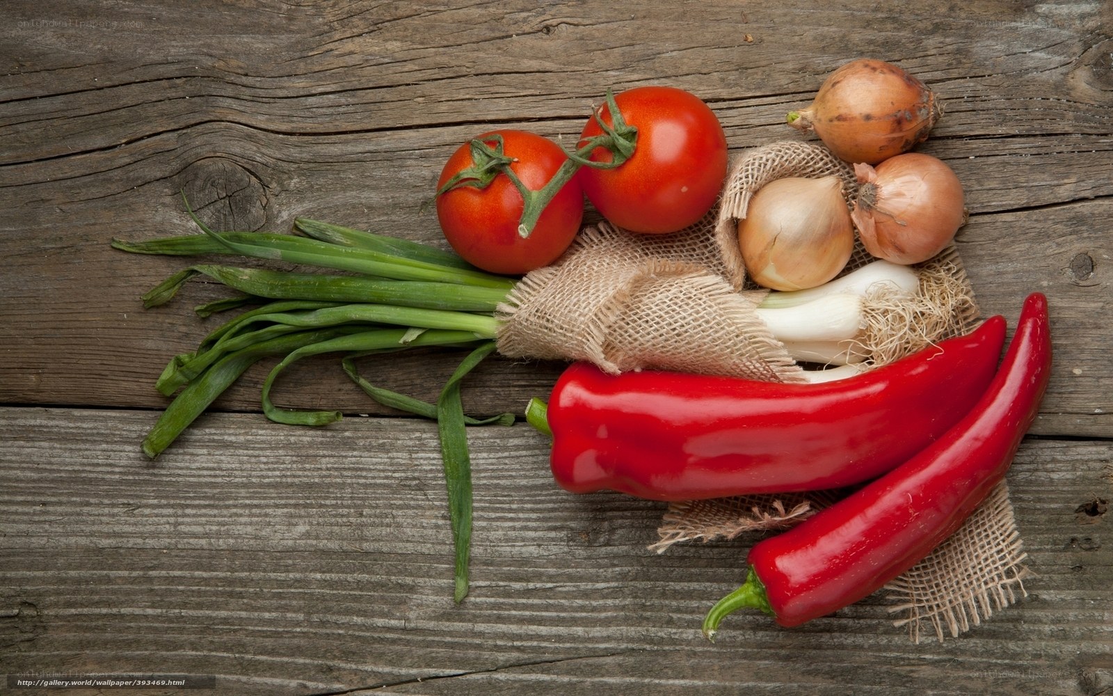 Fresh vegetables on wood
