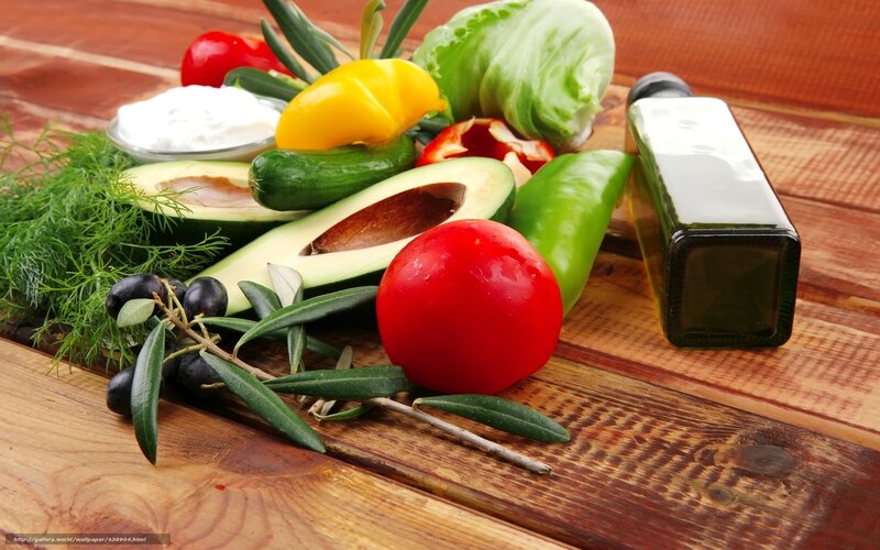 Fresh vegetables on wooden table