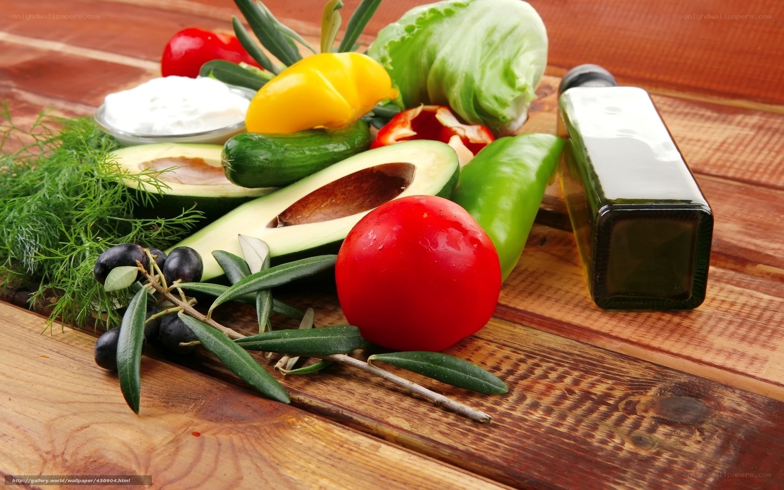 Fresh vegetables on wooden table