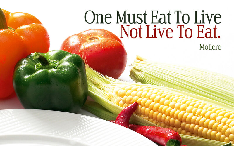 Fresh vegetables with quote