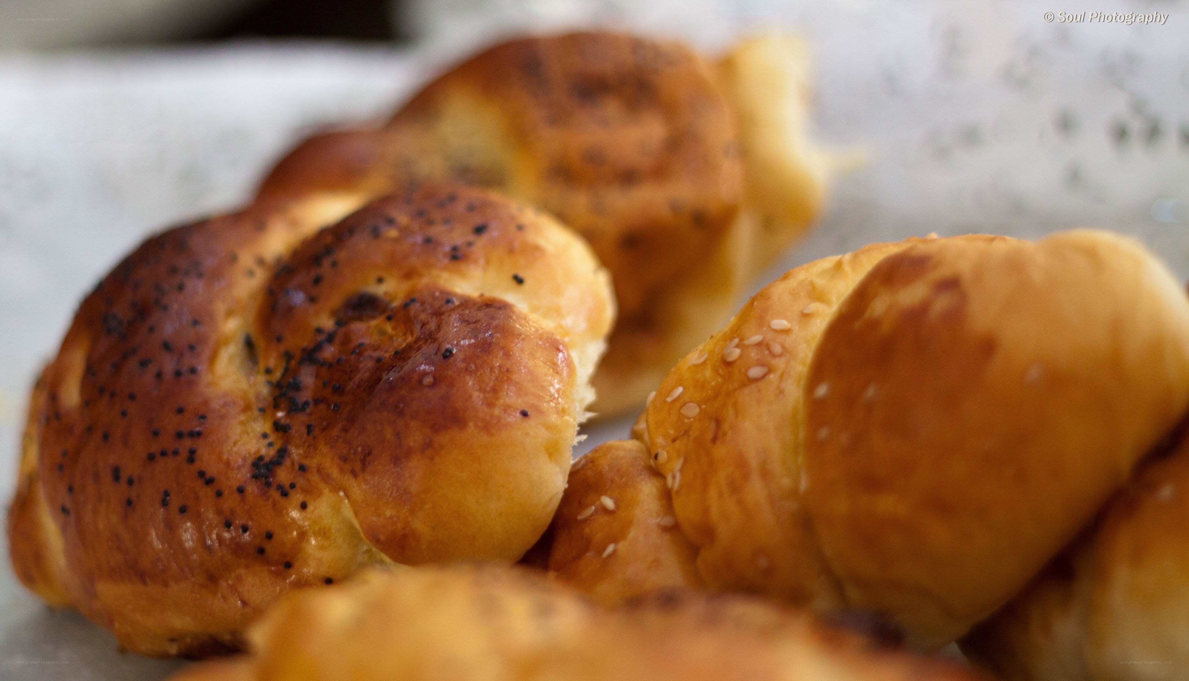 Freshly baked bread rolls
