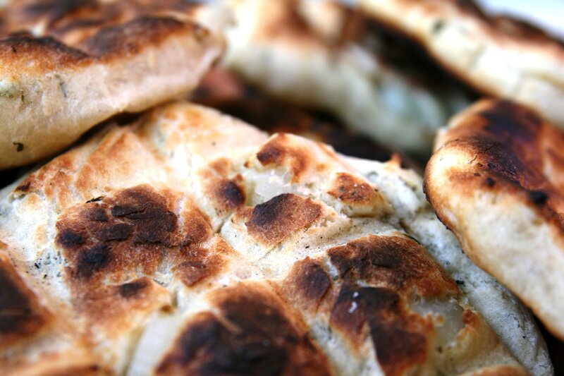freshly baked flatbreads