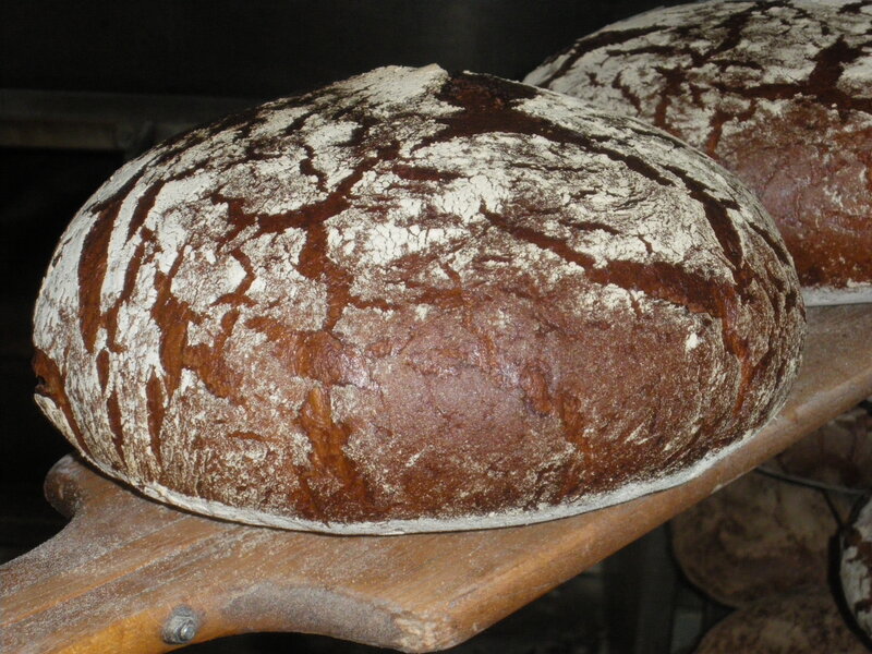 Freshly baked sourdough bread