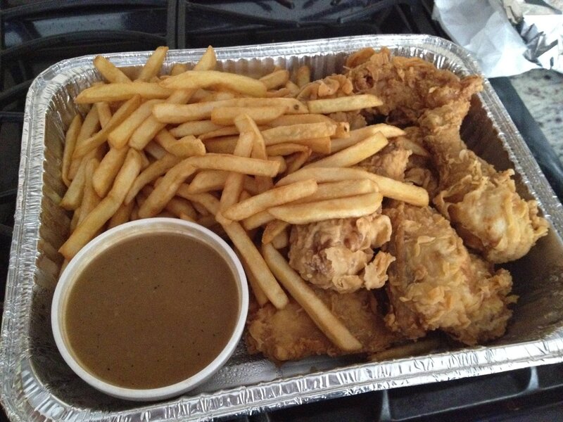 Fried chicken and fries meal