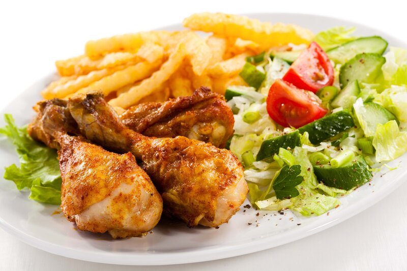 Fried Chicken and Fries