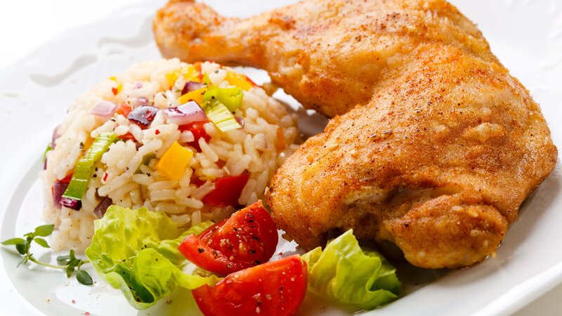 Fried Chicken and Rice