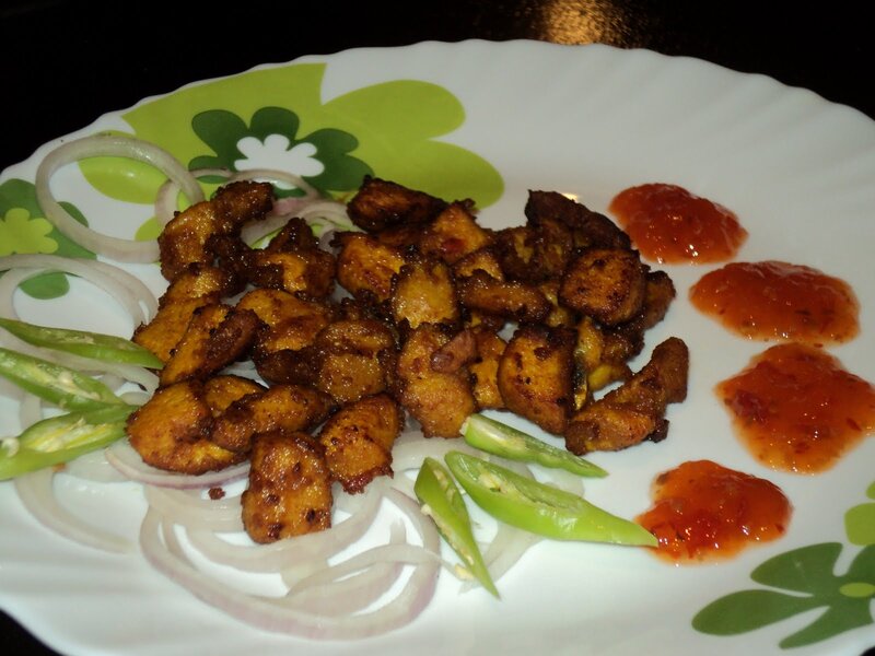 Fried Chicken Pieces — White, Appetizing