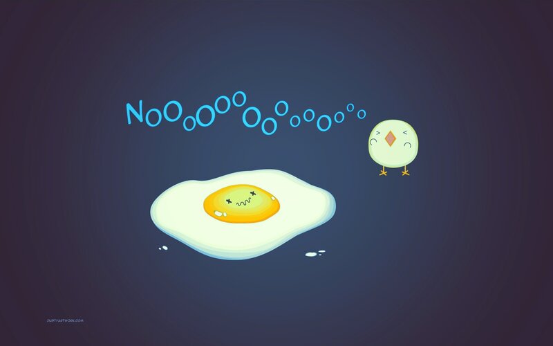 Fried egg and chick