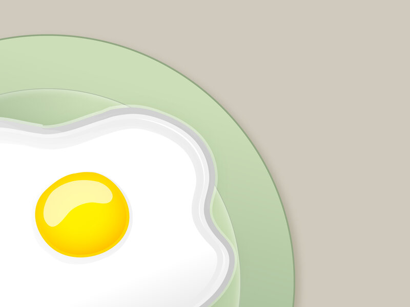 fried egg on green plate