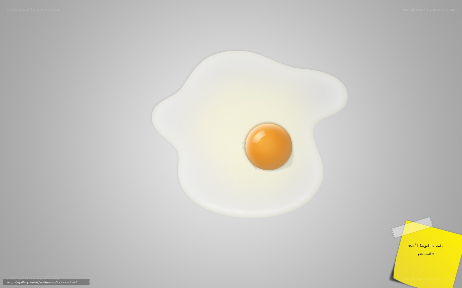 fried egg with note
