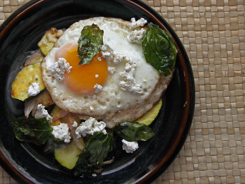 Fried Egg with Vegetables — Green